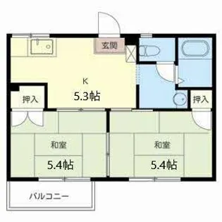 ハイツハル【A202号室】の間取り