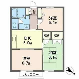 嶋ハイツ【0203号室】の間取り