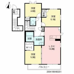 シャンティ B棟【2階】の間取り