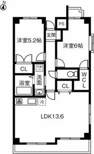 シャンボール梨子ノ木【203号室】の間取り