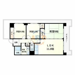 平野元町日興マンション【2階】の間取り
