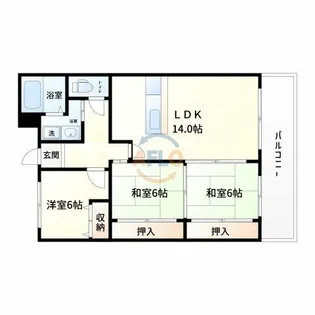 カルム千里山土井【3階】の間取り
