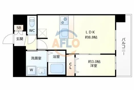 プレリス阿波座Bloom【12階】の間取り