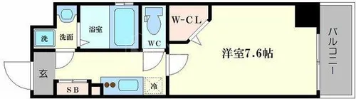HRフロントリーガル難波WEST【5階】の間取り