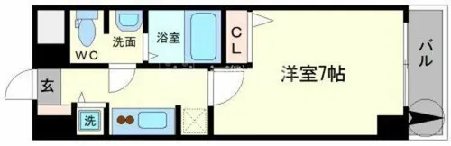 S-RESIDENCE難波Briller【9階】の間取り