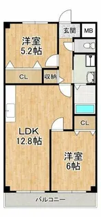 レジデンスレイク深井【4階】の間取り