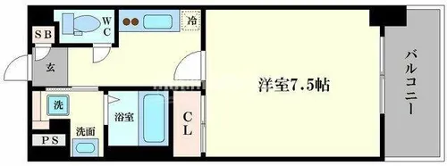 アスヴェル阿波座ブルーアース【4階】の間取り