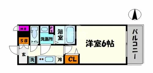 プレサンス難波マジョリティ【4階】の間取り