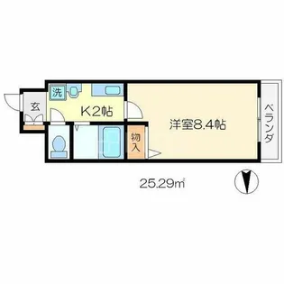 1Kの間取り画像