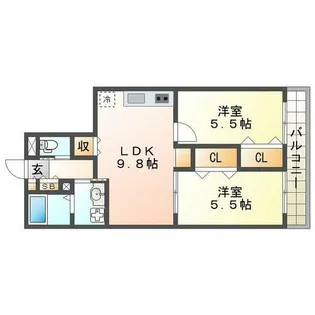 Riso miraieジェームス山EAST【1階】の間取り