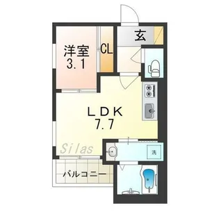 大阪府大阪市西淀川区野里2丁目【アパート】の間取り