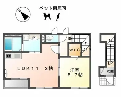 スカイハイツ ソレイユ【2階】の間取り