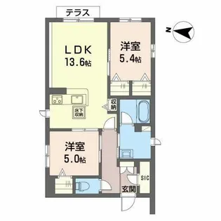 シャーメゾン フェリシード【0102号室】の間取り