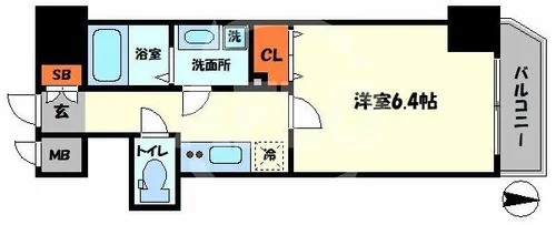 ファステート難波SOUTHベック【6階】の間取り
