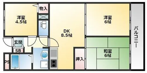 ハイグレード国分【405号室】の間取り