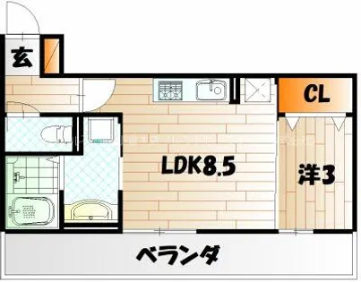Polonia Matsubara【B302号室】の間取り