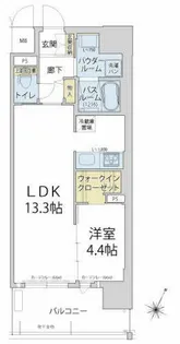 サニープレイス大阪港【0411号室】の間取り