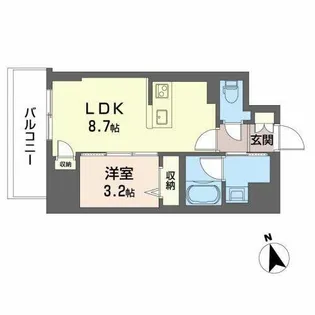 サザンクレストなんば南【10階】の間取り