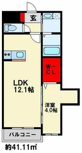 グランシャリオ行橋泉中央【101号室】の間取り
