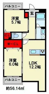 仮)プレステージ行橋泉中央【106号室】の間取り