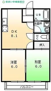 愛知県岡崎市洞町字西丸根【アパート】の間取り