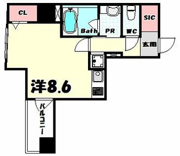 ユリシス新神戸【9階】の間取り