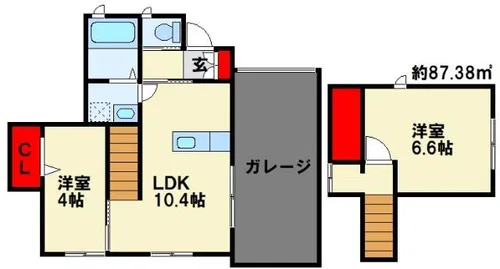 ガレージハウス香月【102号室】の間取り