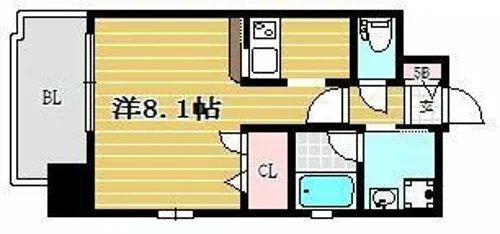エンクレスト祇園Ⅱ【6階】の間取り