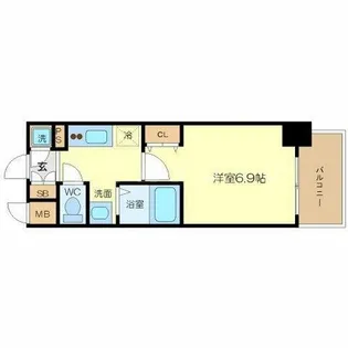 ジュネーゼグラン京町堀【9階】の間取り