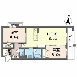 ソラティオ瑞穂通【0202号室】の間取り