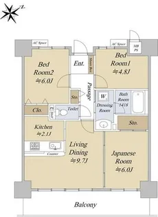 ライオンズマンション瀬古【3階】の間取り