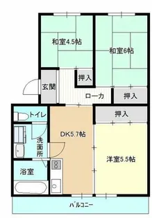 ハイツ高御堂D棟【3階】の間取り