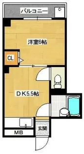 箕面コスモビル【101号室】の間取り