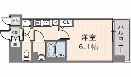 CREST TAPP 大阪EAST【1207号室】の間取り