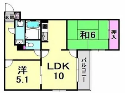 ロイヤルメゾン舞子坂【2階】の間取り
