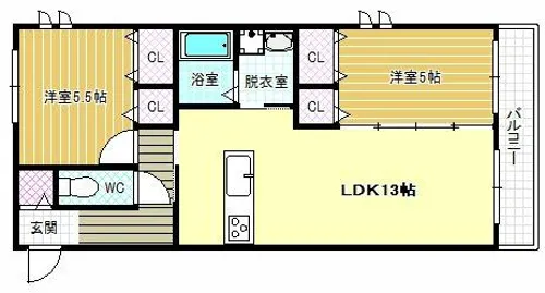 メゾンソレイユ【2階】の間取り