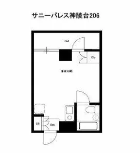 サニーパレス神陵台【206号室】の間取り