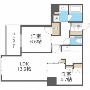 ブランズタワー大阪本町【36階】の間取り