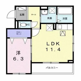 ラ・クロシェット【1階】の間取り