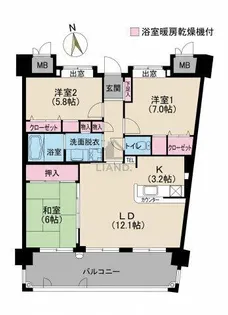 クラシオン大橋【514号室】の間取り