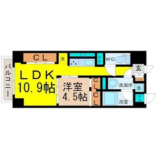 プレミアムコート新栄【9階】の間取り