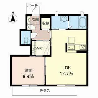 グランディール六条緑町【0102号室】の間取り