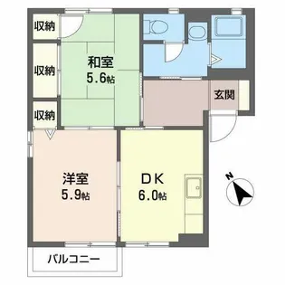オオスミハイツIII【B101号室】の間取り