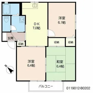 エクセルコート B棟【2階】の間取り
