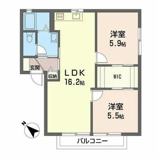エクセルコート B棟【2階】の間取り