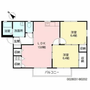 グリーンビレッジ湯川II B棟【B0202号室】の間取り
