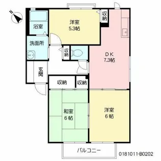 グランドメゾンII B棟【B0202号室】の間取り