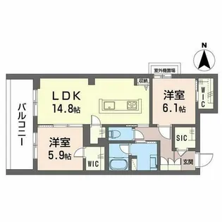 セリシール ビジュ【0306号室】の間取り