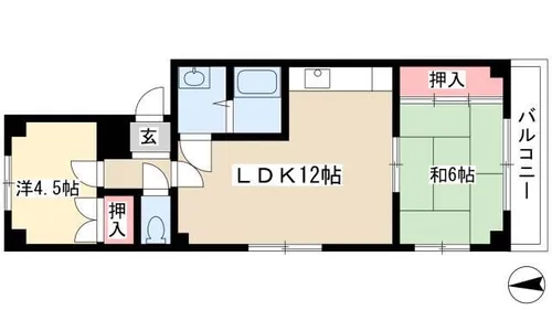 リバーサイドマンション【1A号室】の間取り