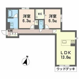 ラ メゾン クレール【0102号室】の間取り